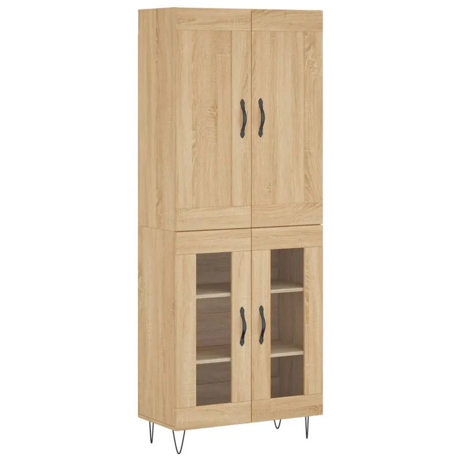 Buffet haut Chêne sonoma 69,5x34x180 cm Bois d'ingénierie - 2