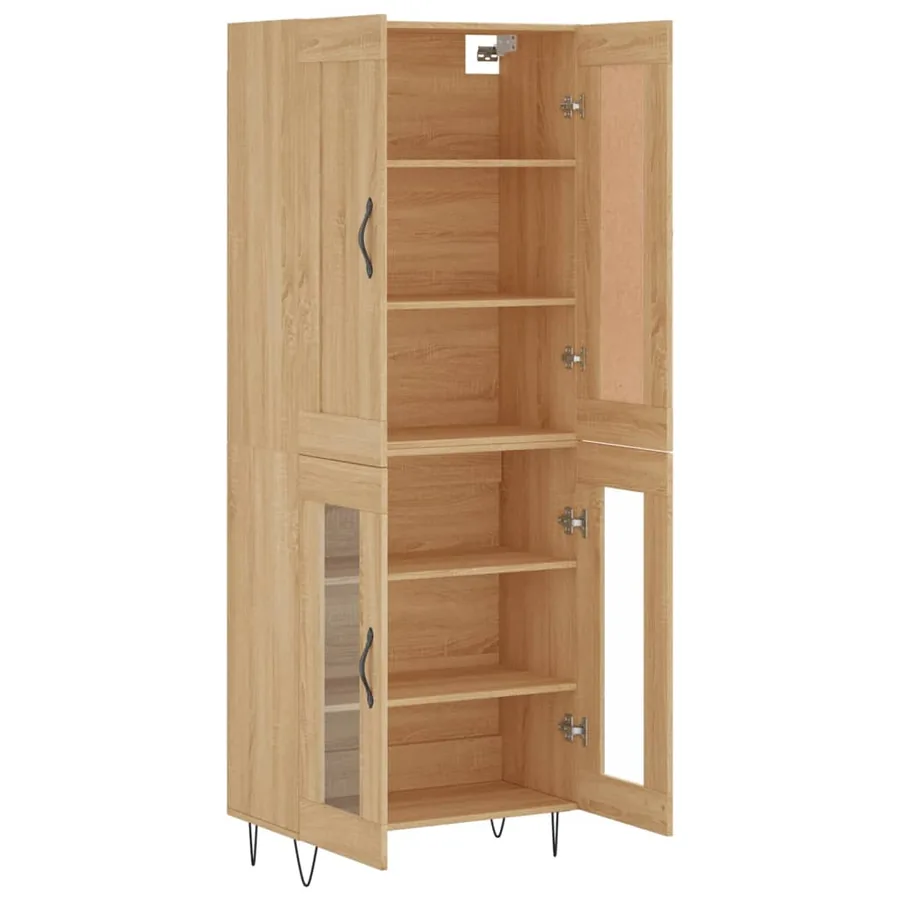 Buffet haut Chêne sonoma 69,5x34x180 cm Bois d'ingénierie - 4