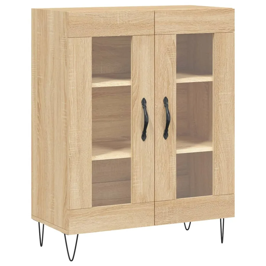 Buffet haut Chêne sonoma 69,5x34x180 cm Bois d'ingénierie - 7