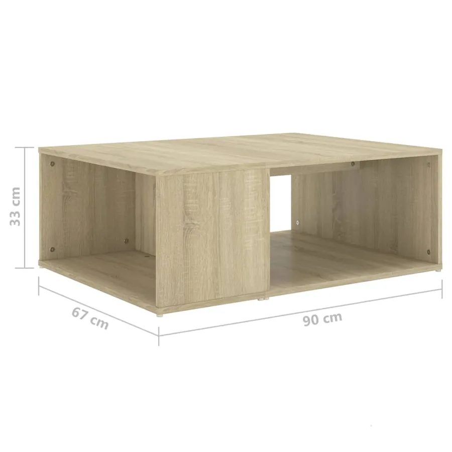 Table basse chêne sonoma 90x67x33 cm bois d'ingénierie - 6