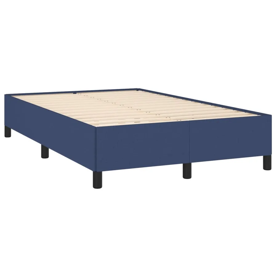 Cadre de lit sans matelas bleu 120x200 cm tissu - 3