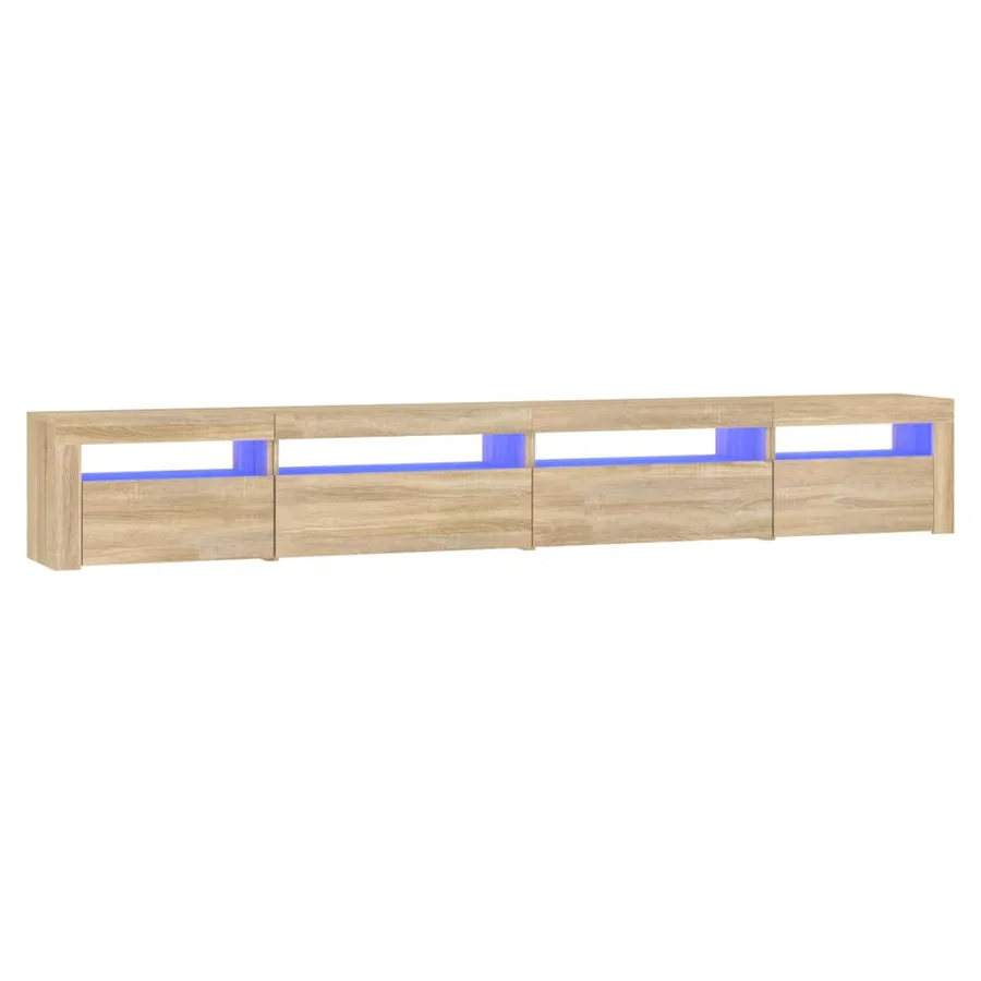 Meuble TV avec lumières LED Chêne sonoma 270x35x40 cm - 2