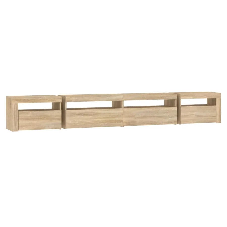 Meuble TV avec lumières LED Chêne sonoma 270x35x40 cm - 7