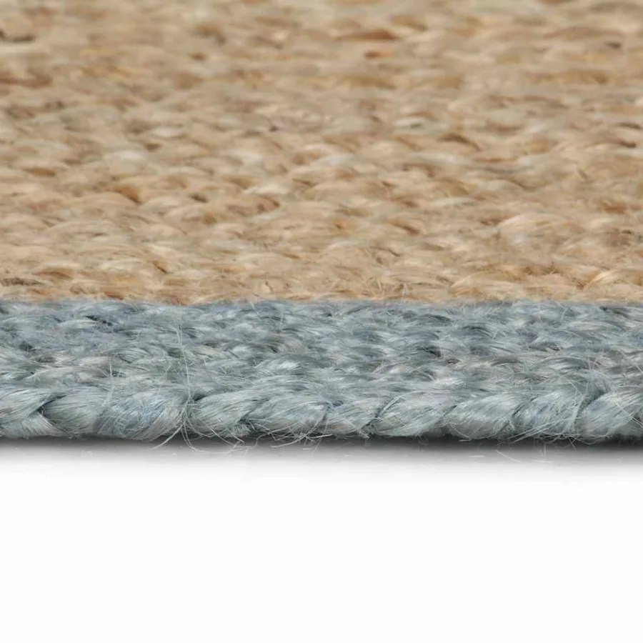 Tapis fait à la main Jute avec bord vert olive 240 cm - 3