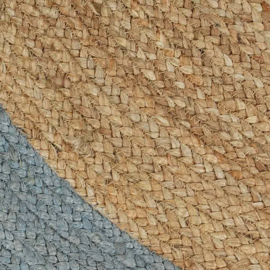 Tapis fait à la main Jute avec bord vert olive 240 cm - 4