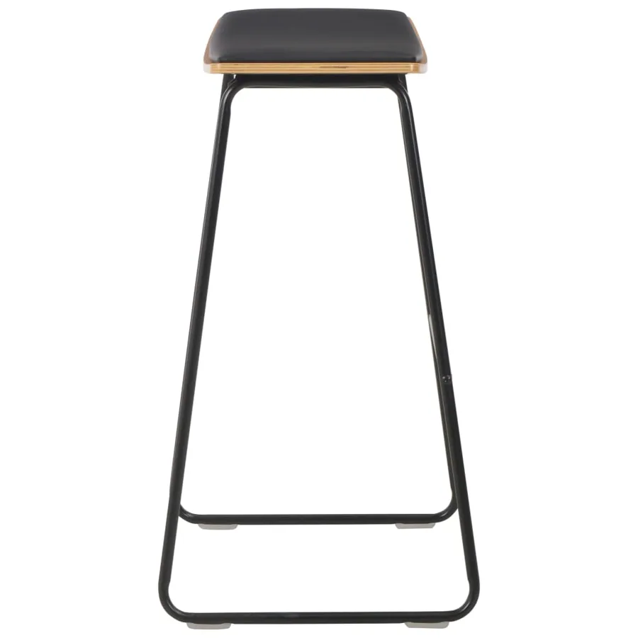 Tabourets de bar lot de 2 noir similicuir - 4