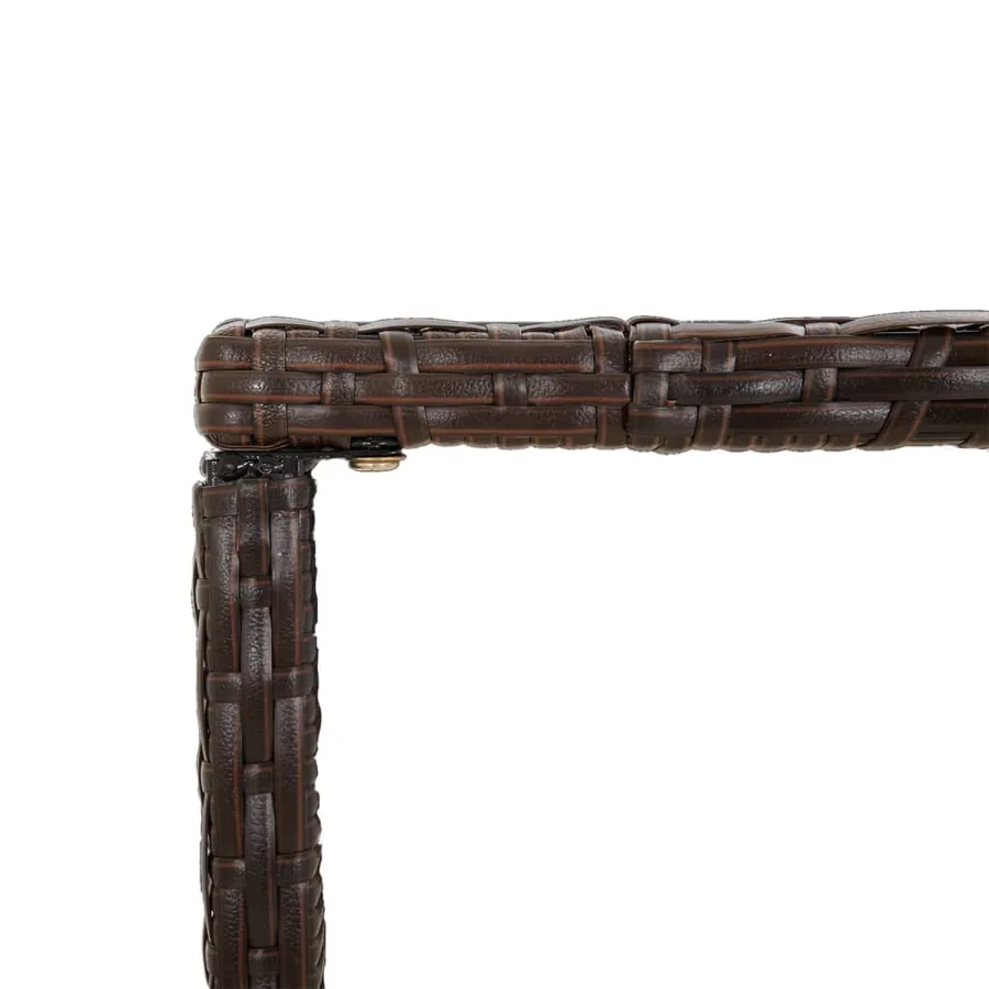 Table de bar et dessus en verre marron 180x70x110 cm poly rotin - 5