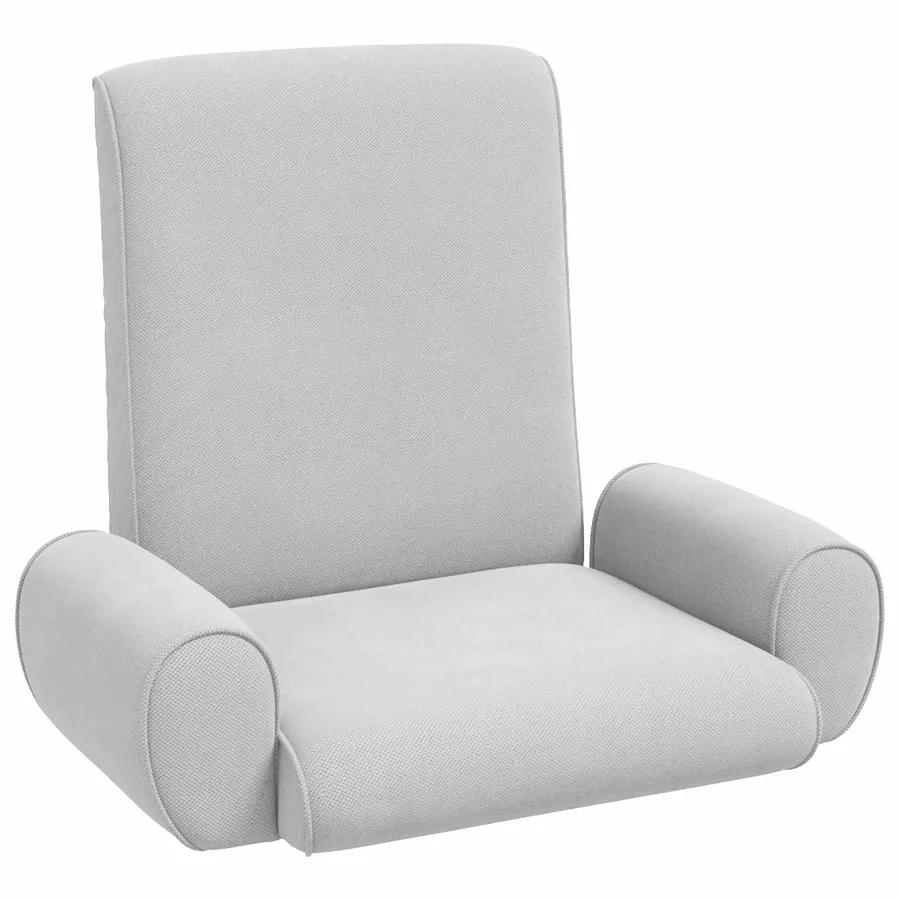 Fauteuil de sol ajustable Gris clair Velours grainé - 2