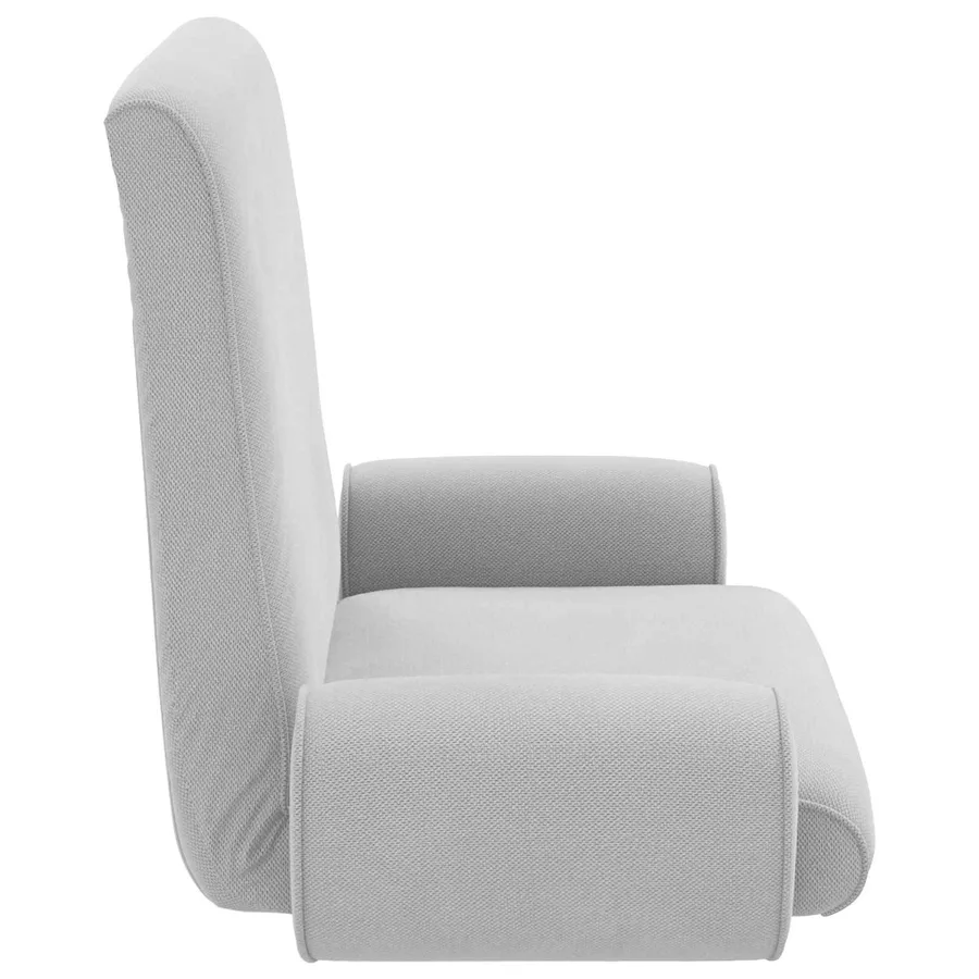 Fauteuil de sol ajustable Gris clair Velours grainé - 5