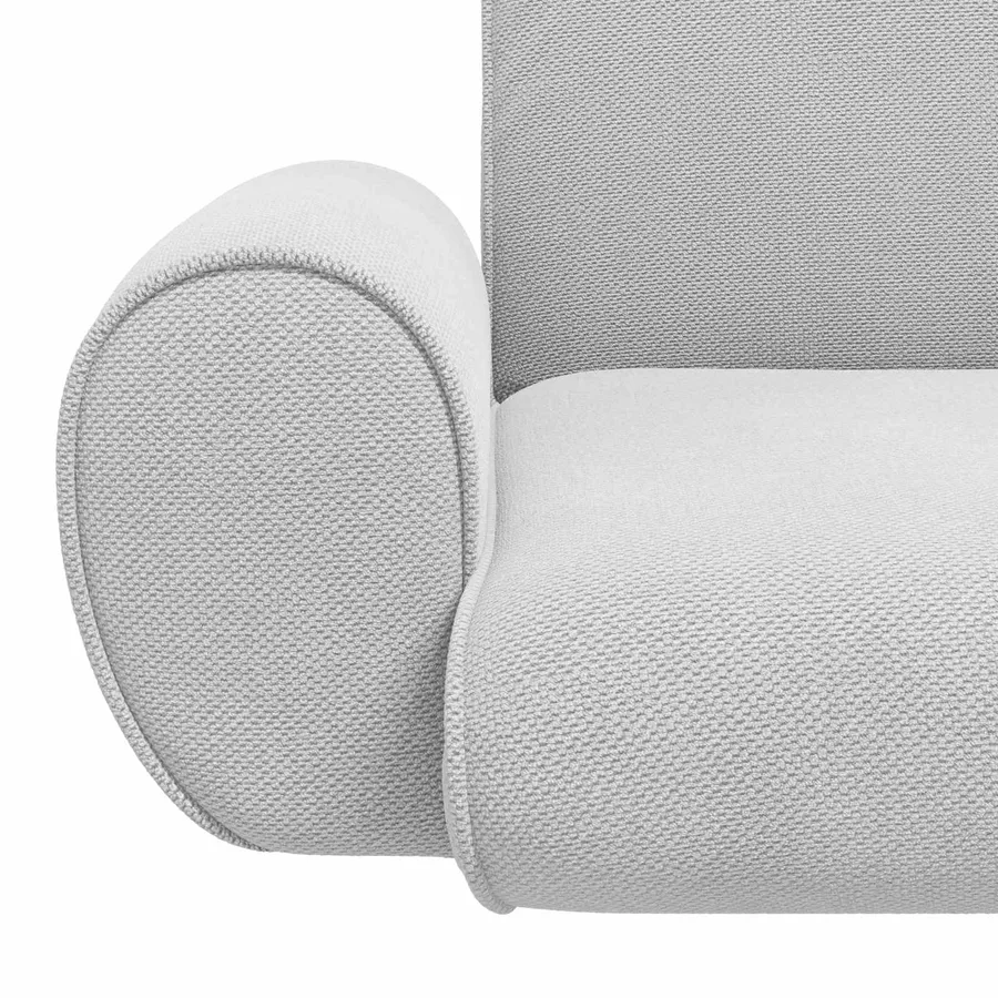 Fauteuil de sol ajustable Gris clair Velours grainé - 7