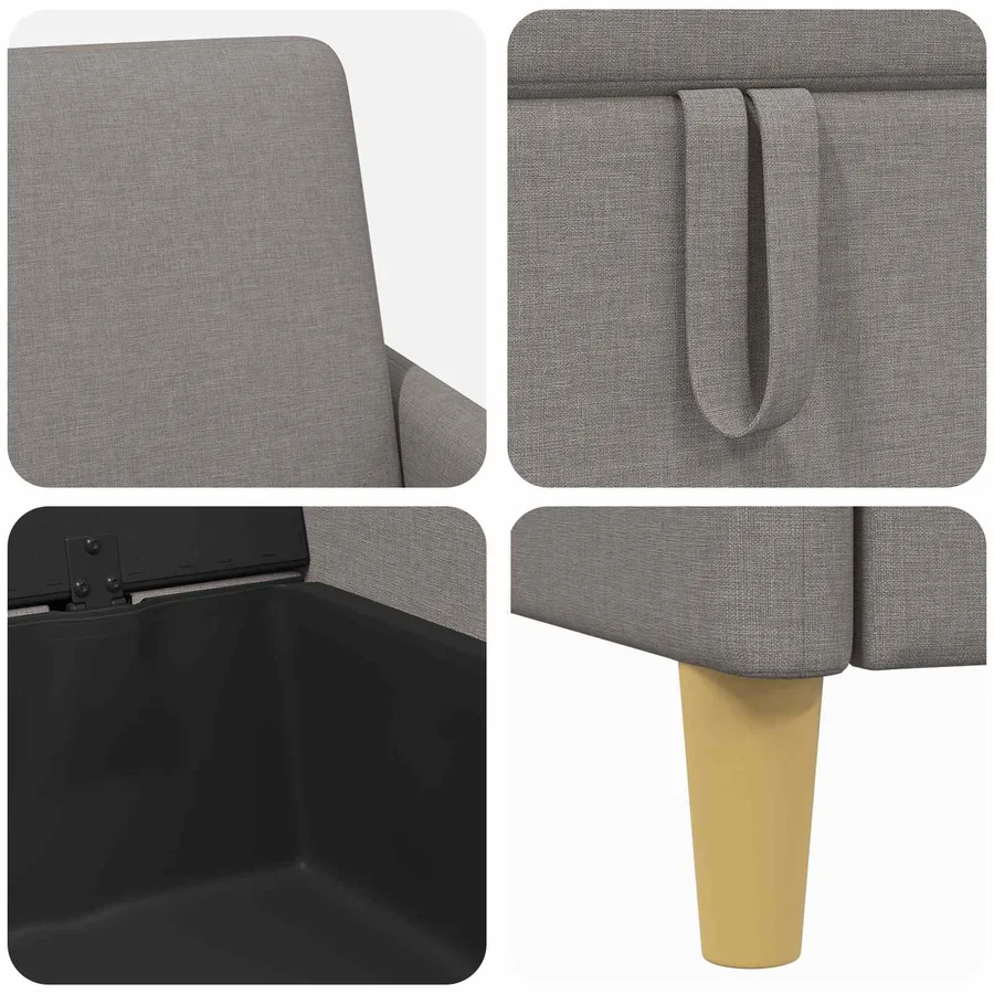 Sofa avec rangement Taupe 72 x 78 x 87 cm Polyester - 7