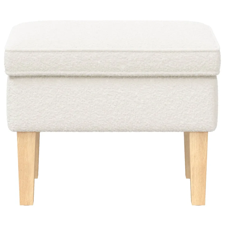 Pouf Crème 55 x 35 x 41 cm Bouclé - 3