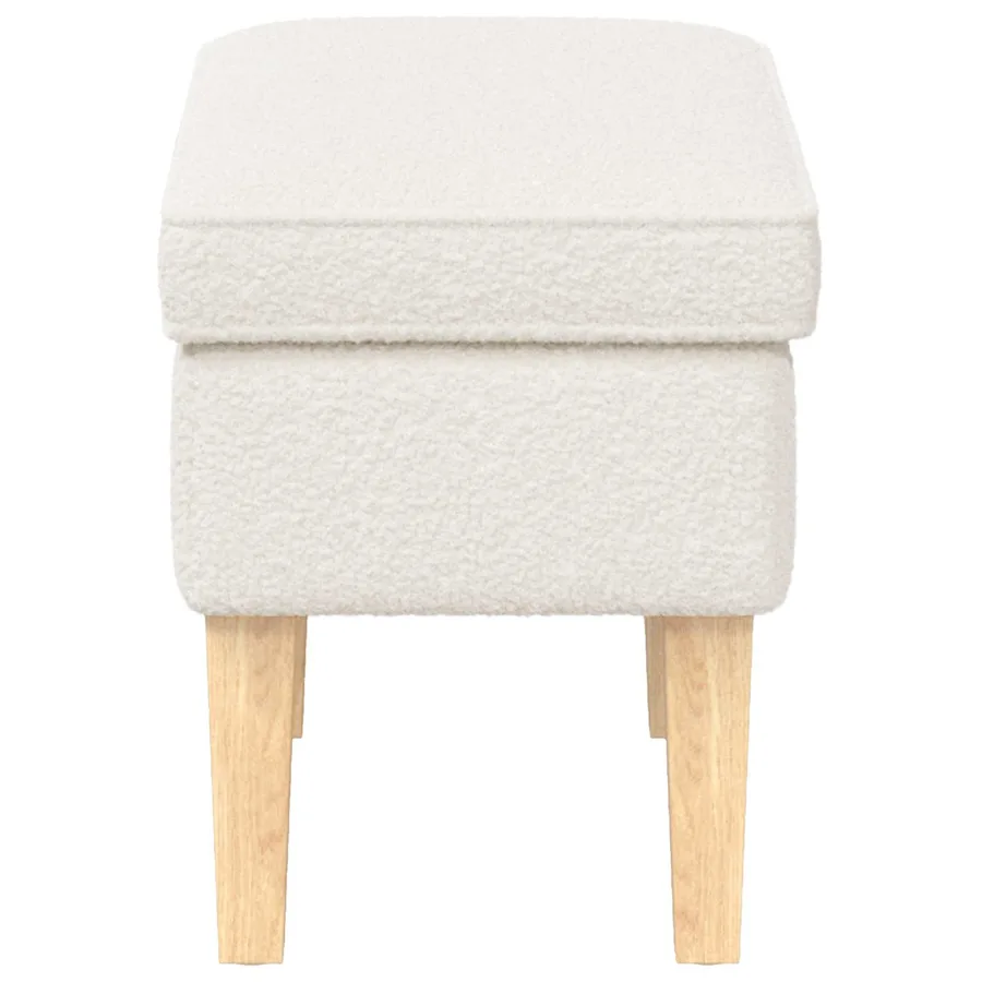 Pouf Crème 55 x 35 x 41 cm Bouclé - 4