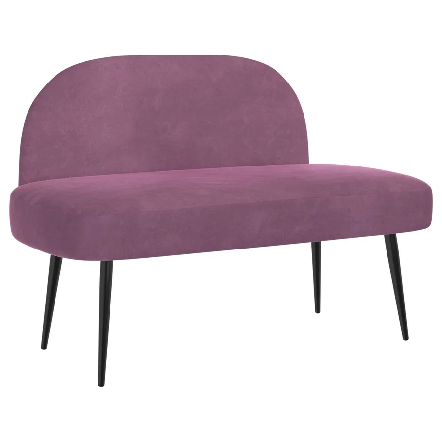 Banc rembourré avec dossier Pourpre 110 x 60 x 76 cm Velours - 2