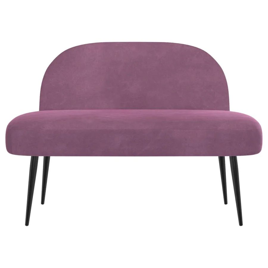 Banc rembourré avec dossier Pourpre 110 x 60 x 76 cm Velours - 3