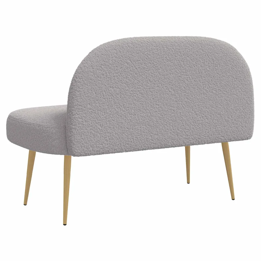 Banc rembourré avec dossier Gris clair 110 x 60 x 76 cm Bouclé - 4