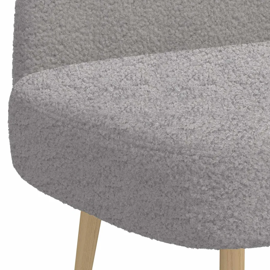 Banc rembourré avec dossier Gris clair 110 x 60 x 76 cm Bouclé - 5