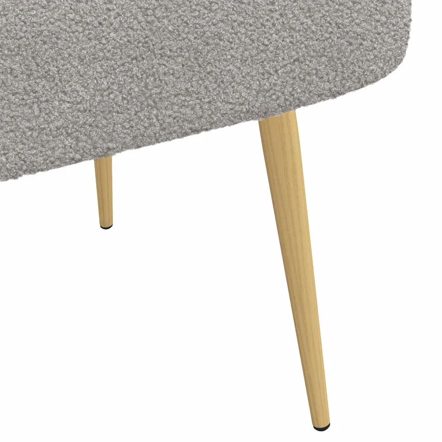Banc rembourré avec dossier Gris clair 110 x 60 x 76 cm Bouclé - 6
