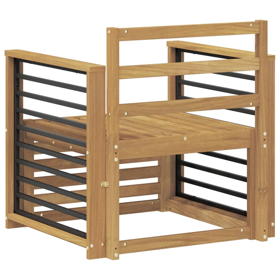 Ensemble de canapés d'extérieur Bois d'Acacia Massif Blanc - 5