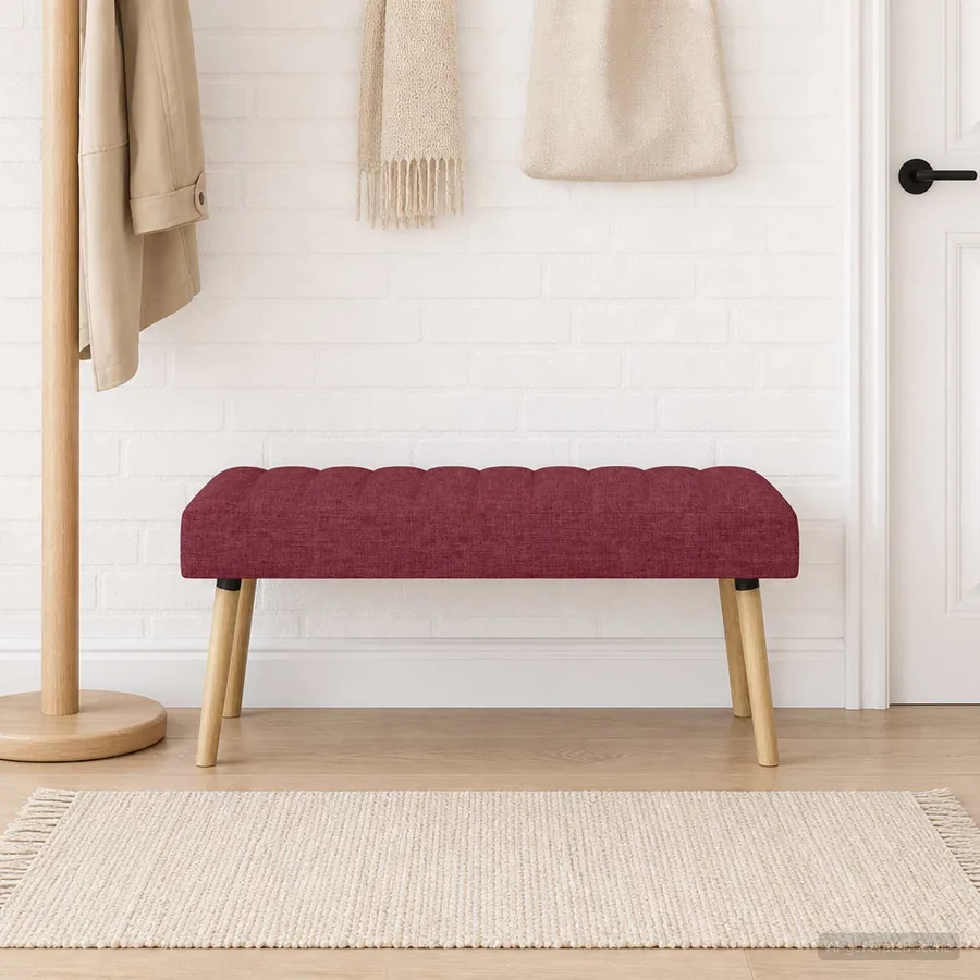 Banc capitonné canal Bordeaux 110 x 40 x 46 cm Tissu