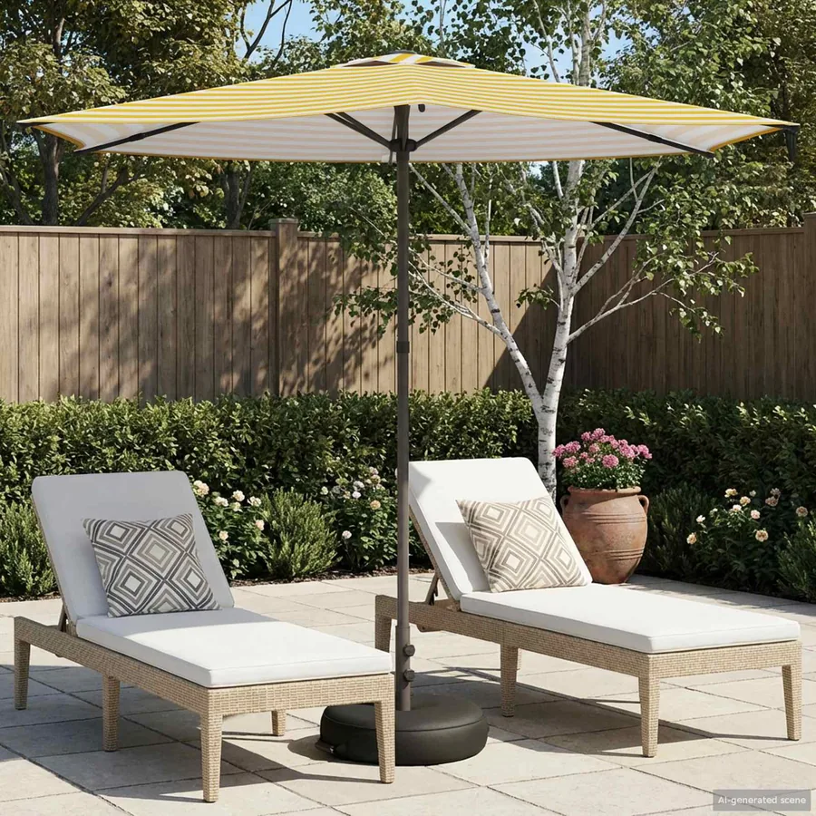 Parasol de jardin 270 x 270 cm Polyester Rectangulaire