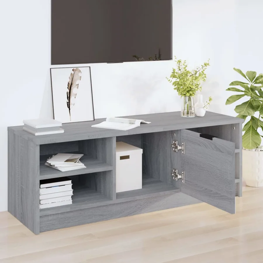 Meuble TV Sonoma gris 102x35,5x36,5 cm Bois d'ingénierie - 3