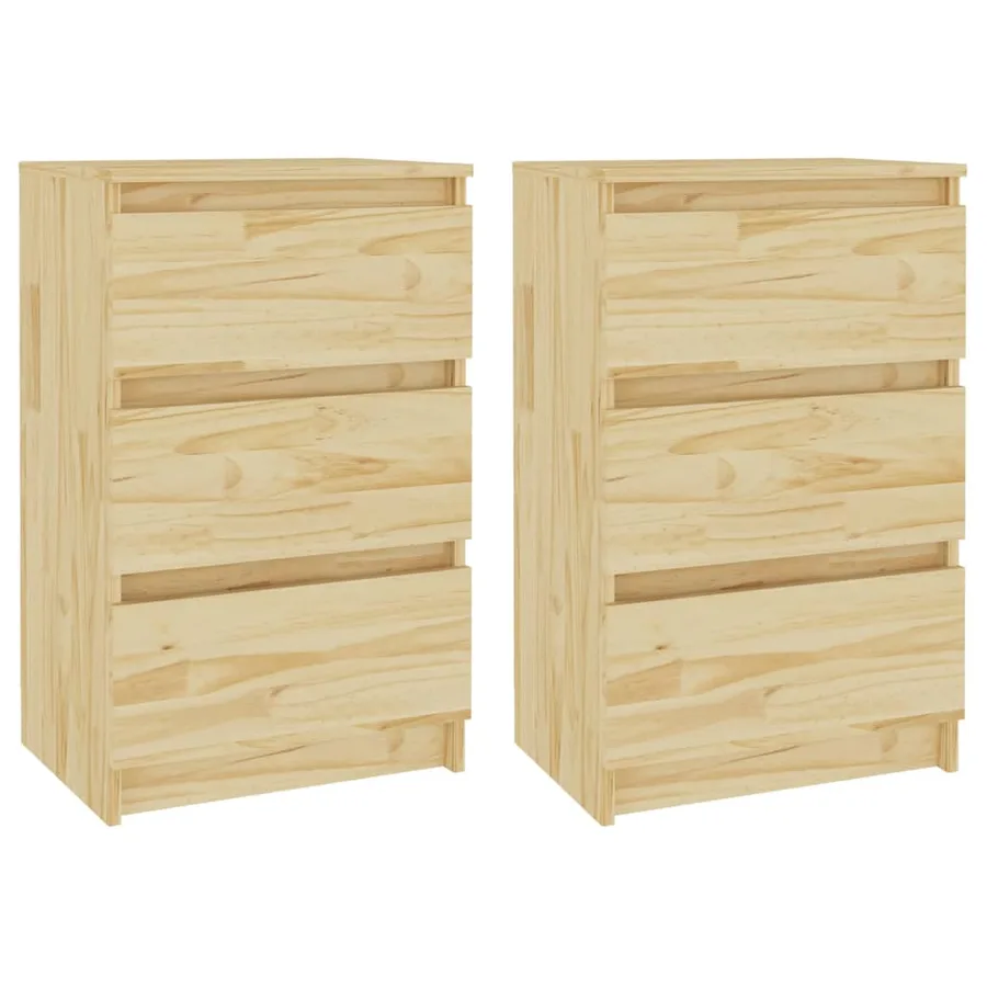 Tables de chevet 2 pcs 40x29,5x64 cm bois de pin solide - 2