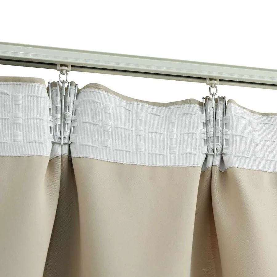 Rideaux occultants avec crochets 2 pcs Beige 140x175 cm - 3