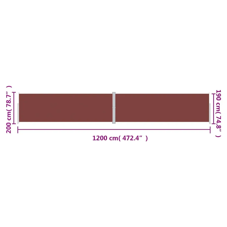 Auvent latéral rétractable Marron 200x1200 cm - 8