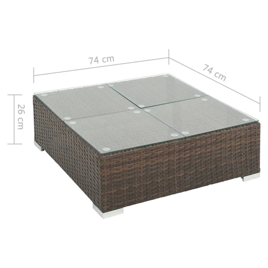 Salon de jardin 6 pcs avec coussins Résine tressée Marron - 10