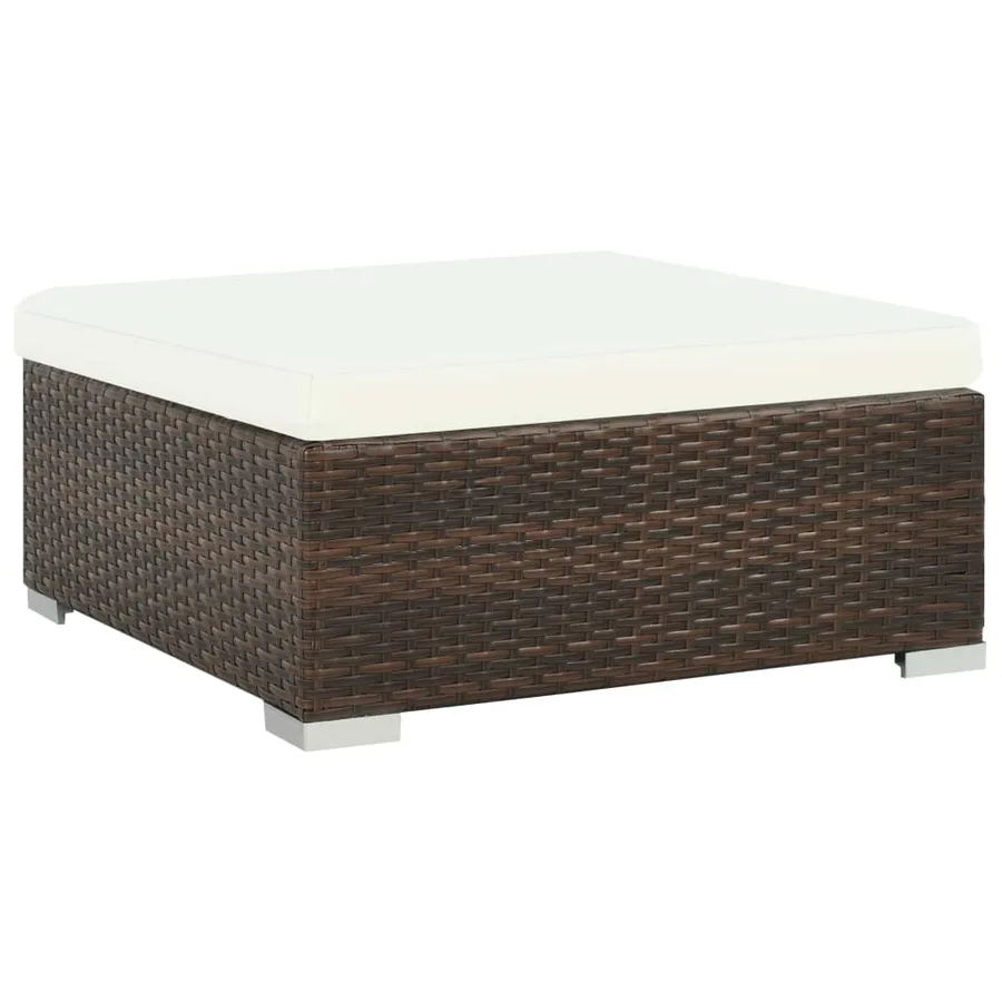 Salon de jardin 6 pcs avec coussins Résine tressée Marron - 5