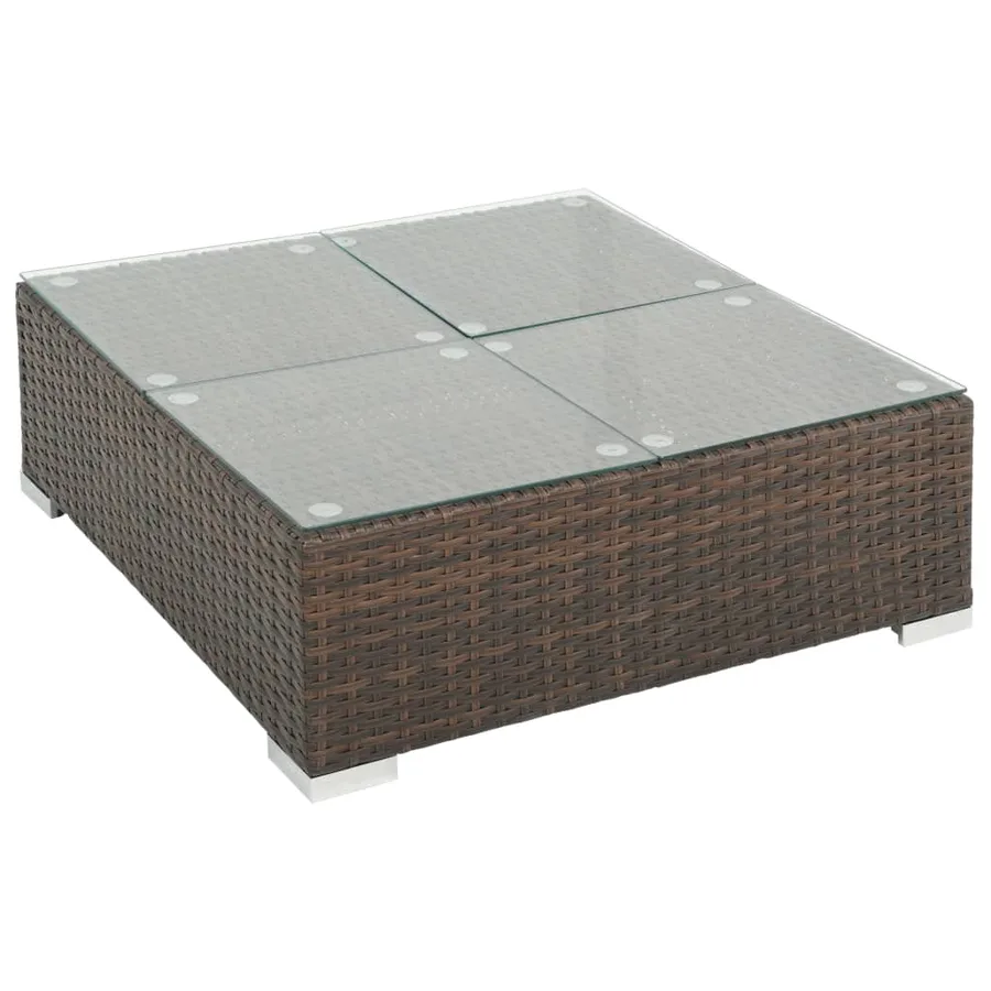Salon de jardin 6 pcs avec coussins Résine tressée Marron - 6