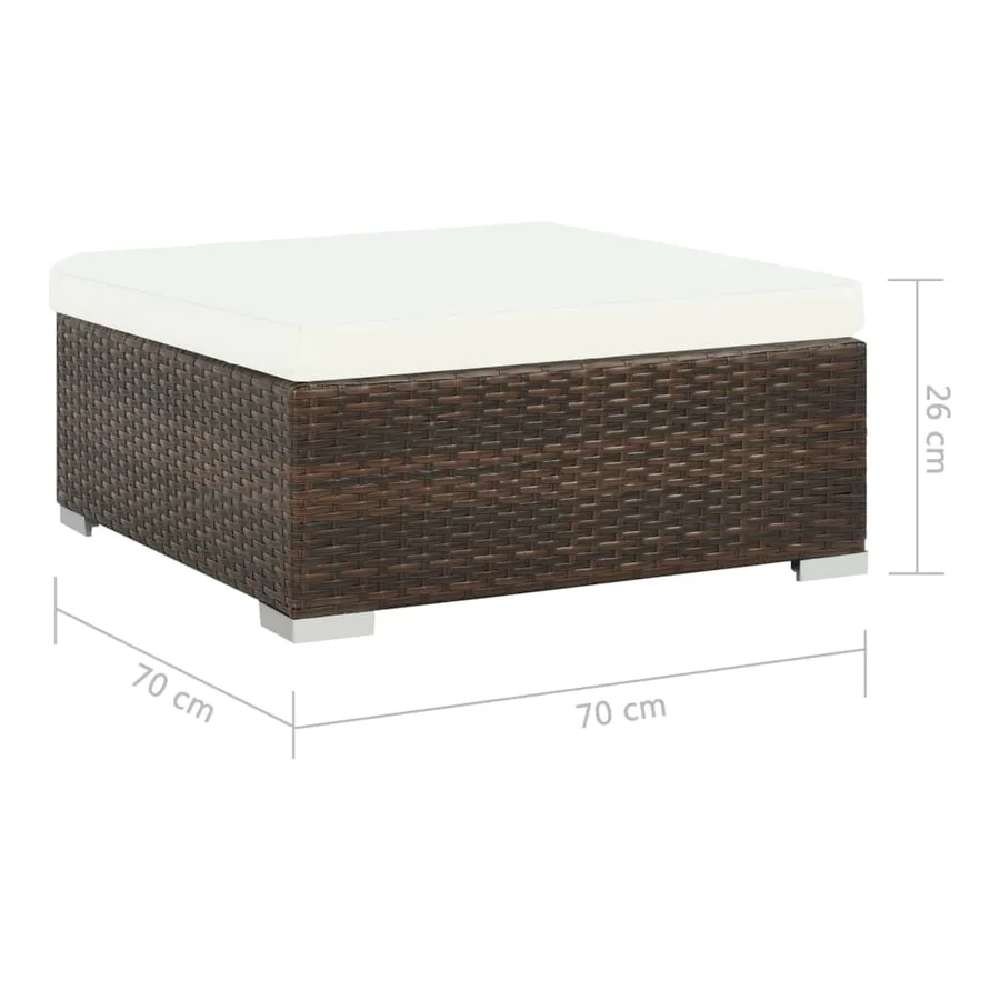 Salon de jardin 6 pcs avec coussins Résine tressée Marron - 9