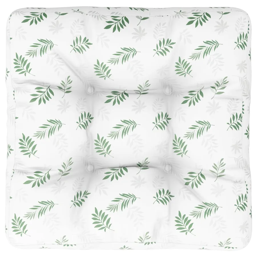 Coussin de palette motif de feuilles 60x60x12 cm tissu - 2