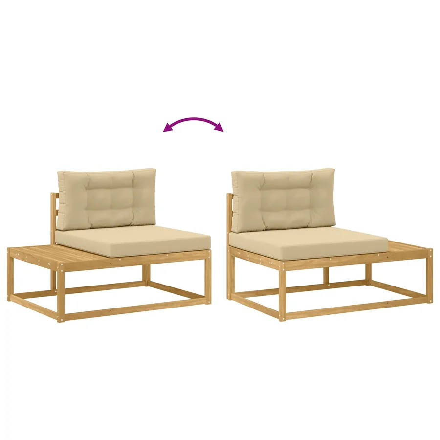 Ensemble de canapés d'extérieur Blanc 79 x 79 x 37 cm Polyester - 7
