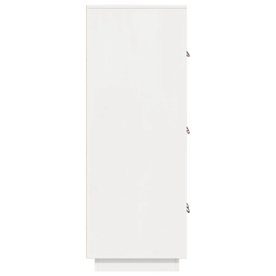 Buffet haut Blanc 67x40x108,5 cm Bois massif de pin - 7