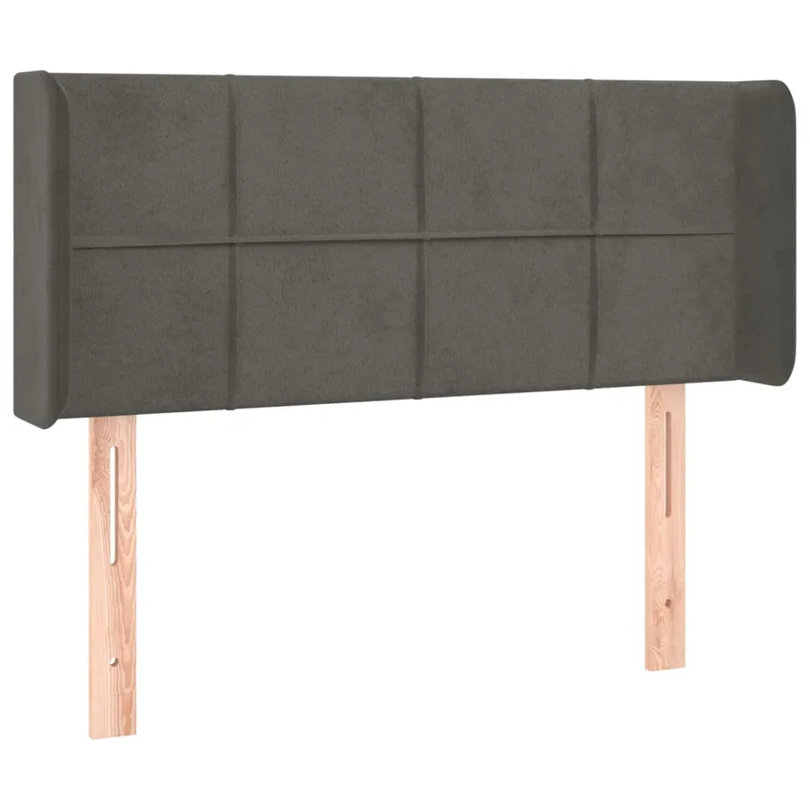 Tête de lit avec oreilles Gris foncé 103x16x78/88 cm Velours - 2