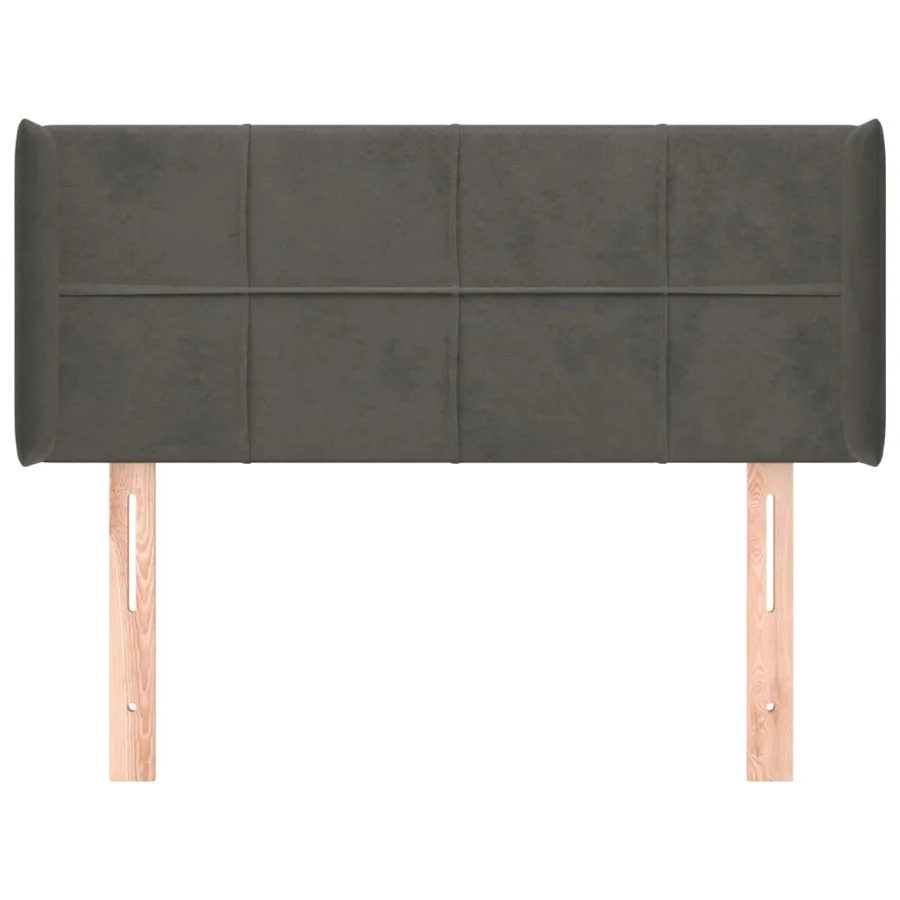 Tête de lit avec oreilles Gris foncé 103x16x78/88 cm Velours - 3