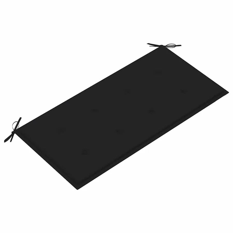 Banc de jardin avec coussin noir 112 cm Bois de teck massif - 5