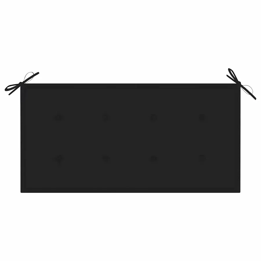 Banc de jardin avec coussin noir 112 cm Bois de teck massif - 6