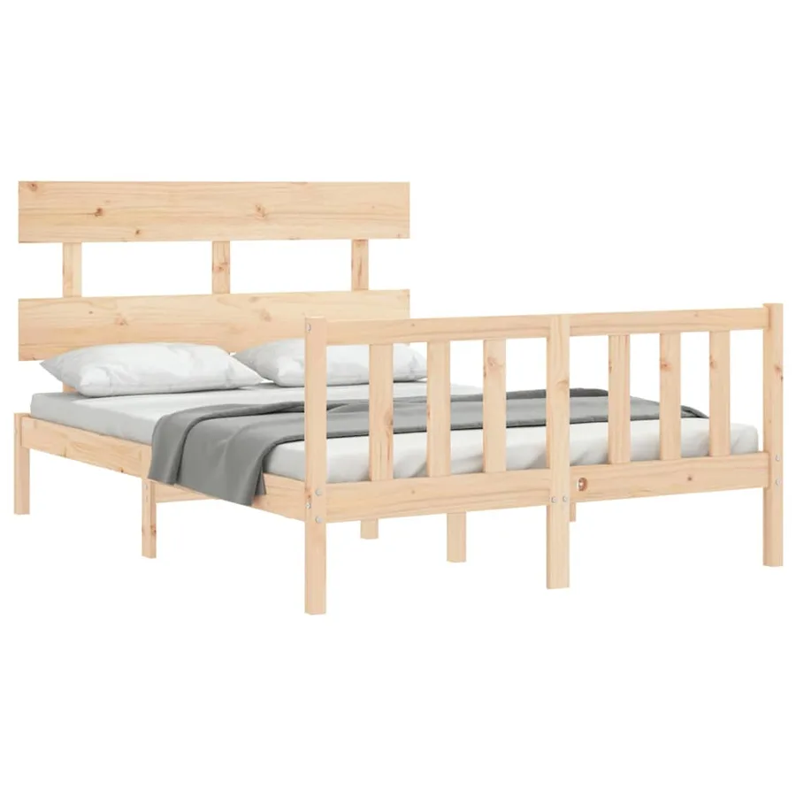 Cadre de lit sans matelas 140x200 cm bois massif de pin - 3