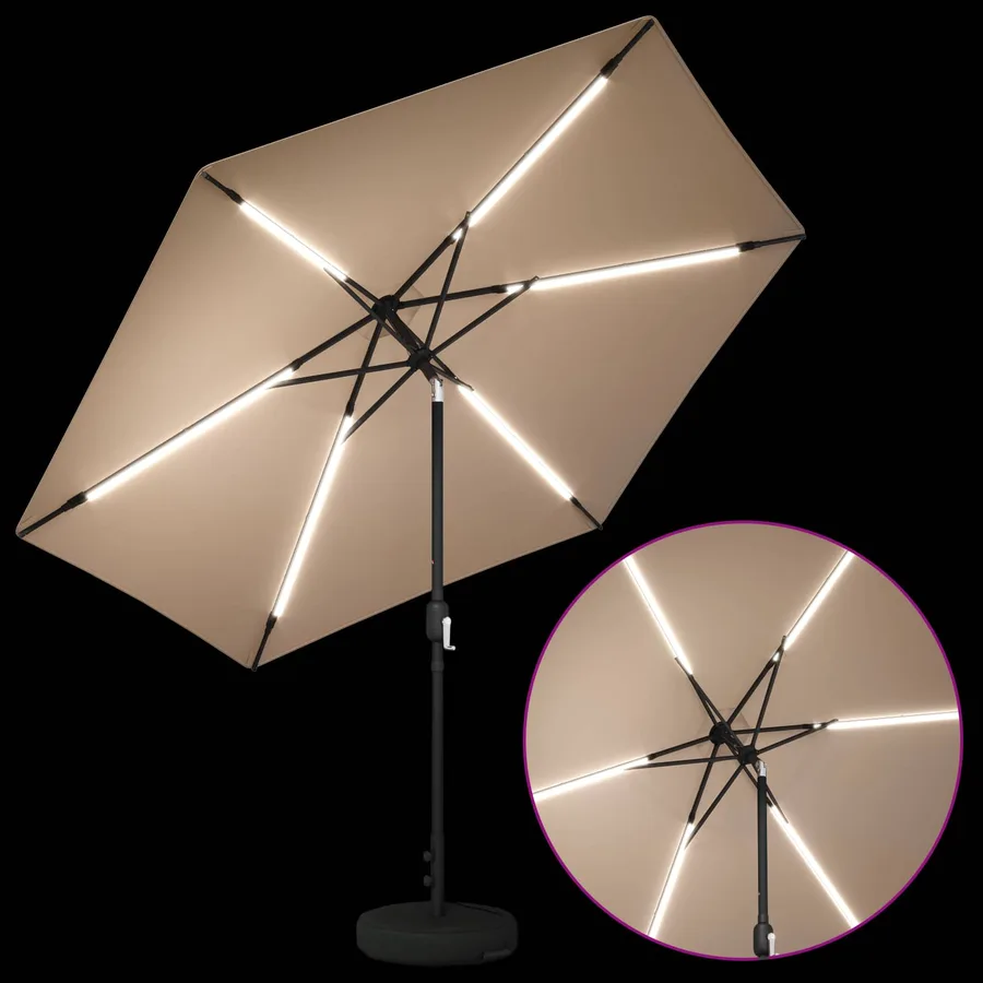 Parasol de jardin avec lumières LED et base 300 x 300 cm - 4