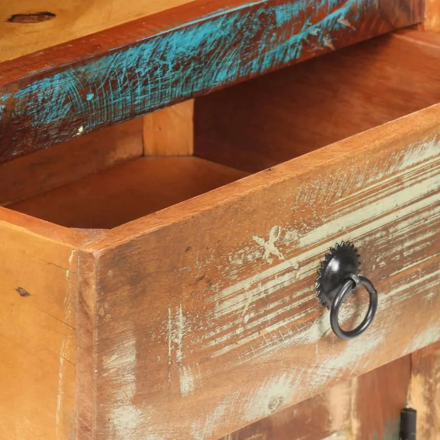Buffet 45x32x110 cm Bois de récupération massif - 7
