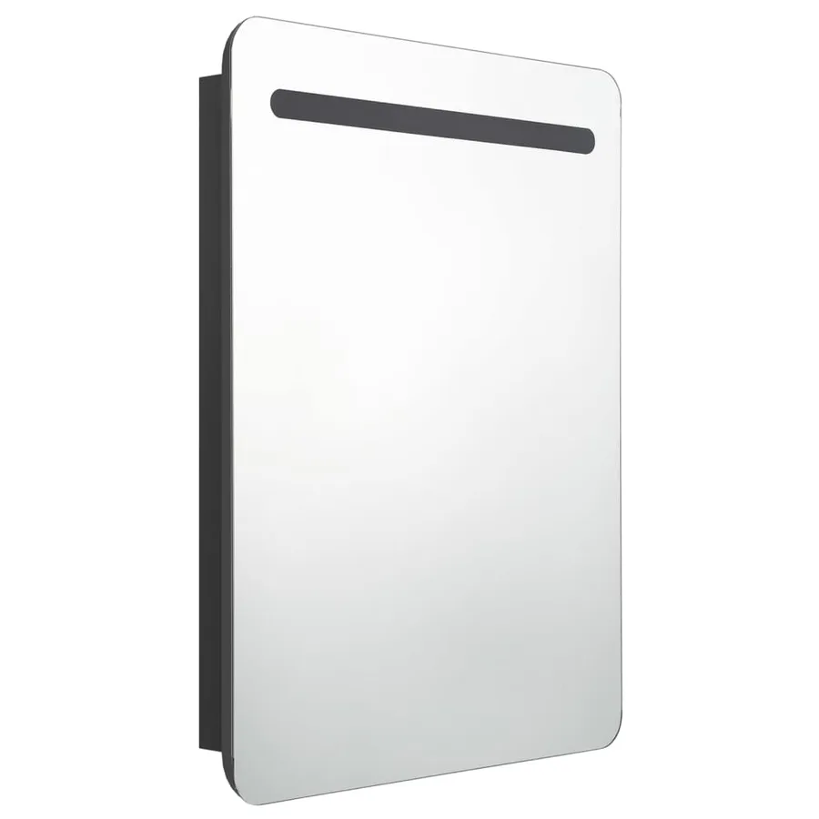 Armoire de salle de bain à miroir LED noir 60x11x80 cm - 3