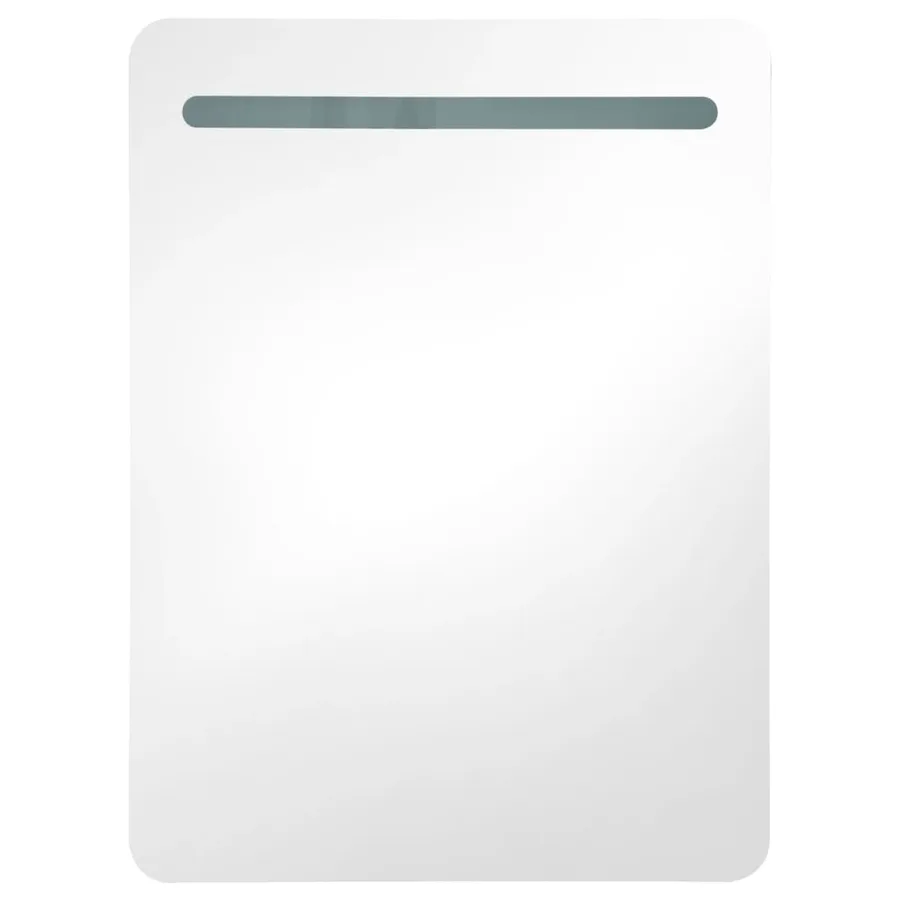 Armoire de salle de bain à miroir LED noir 60x11x80 cm - 4
