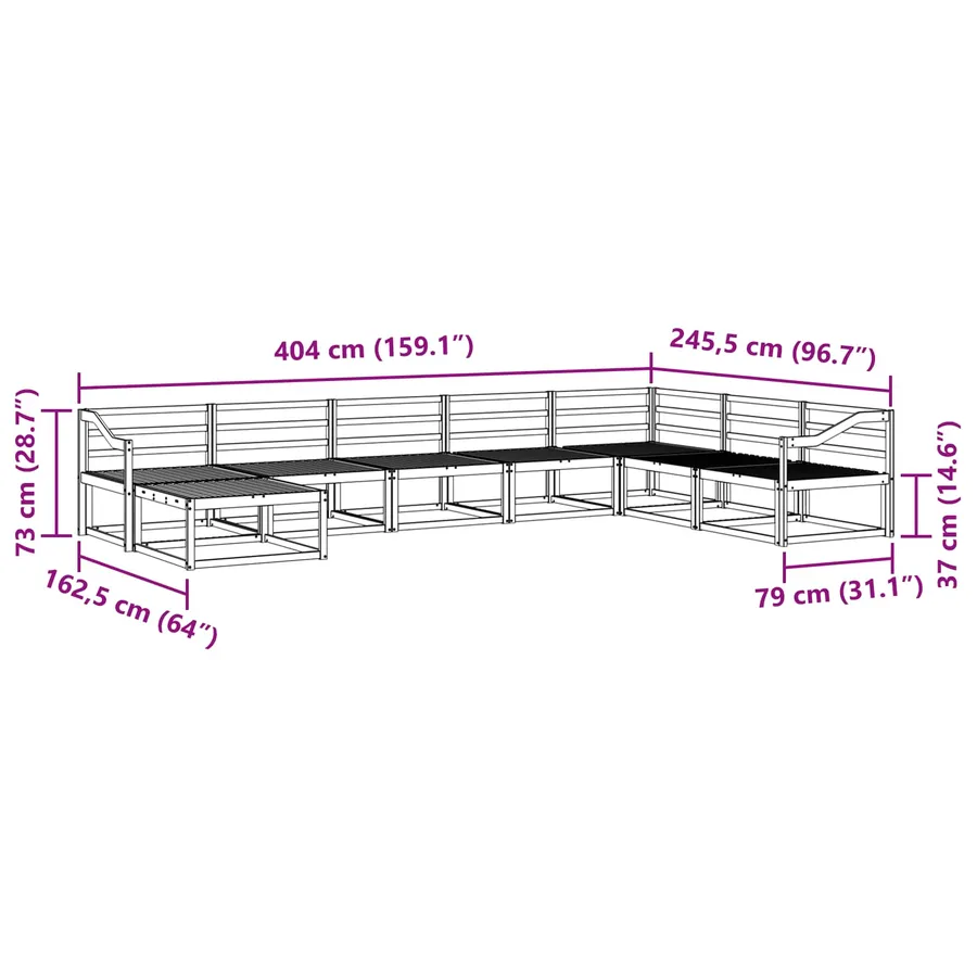 Ensemble de canapés d'extérieur 8 pcs Blanc - 8