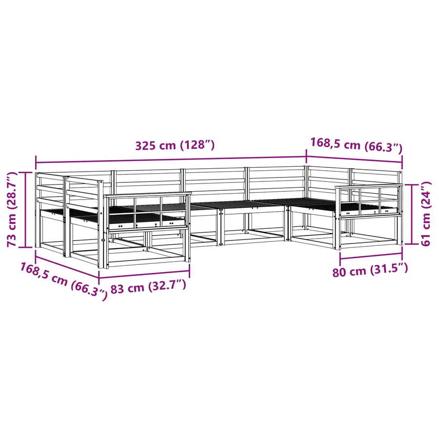 Ensemble de canapés d'extérieur 6 pcs Blanc - 6