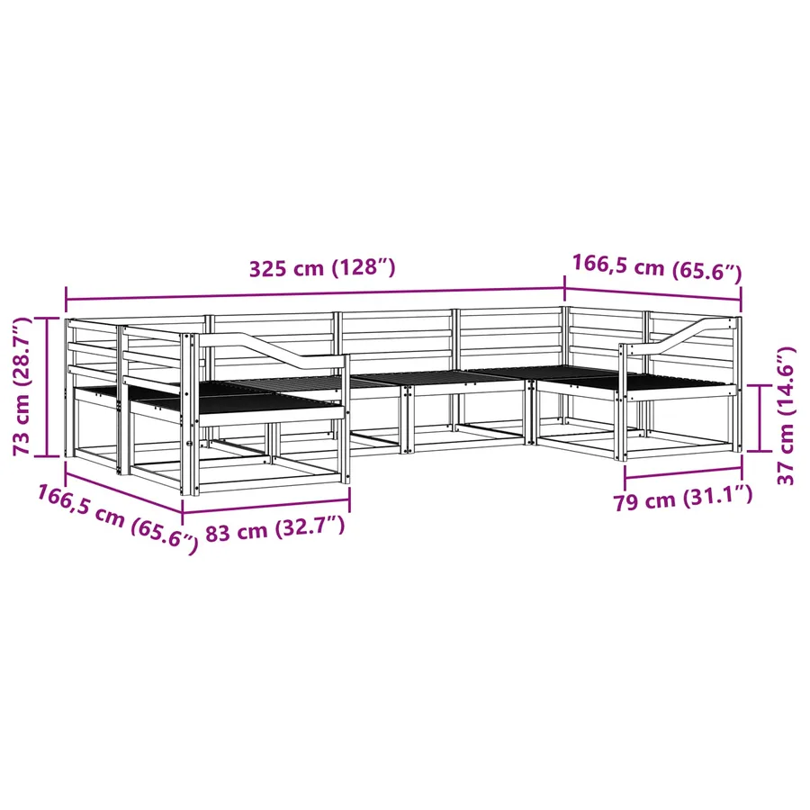 Ensemble de canapés d'extérieur 6 pcs Blanc - 6