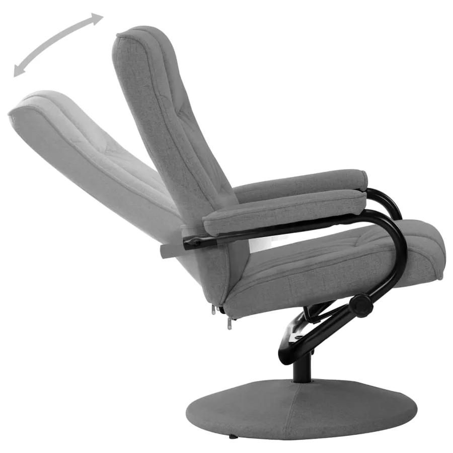 Fauteuil inclinable avec repose-pieds gris clair tissu - 5