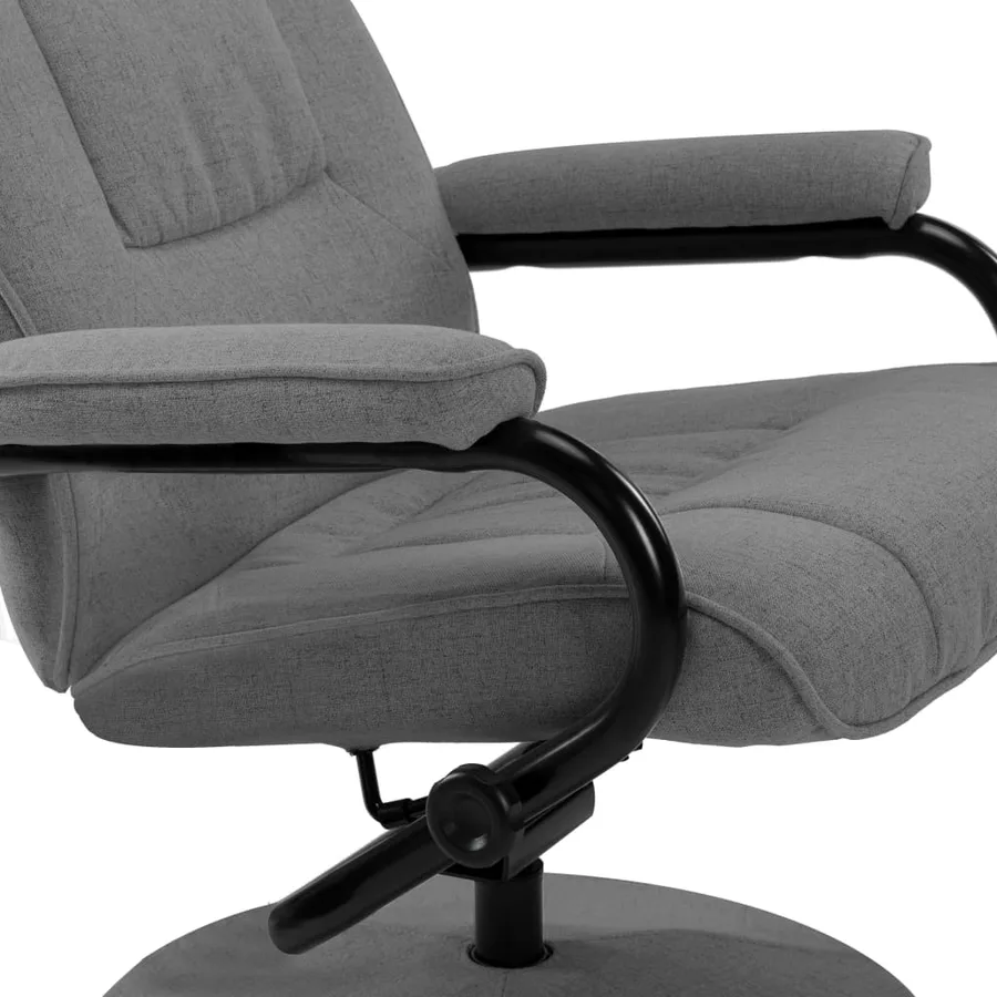 Fauteuil inclinable avec repose-pieds gris clair tissu - 7
